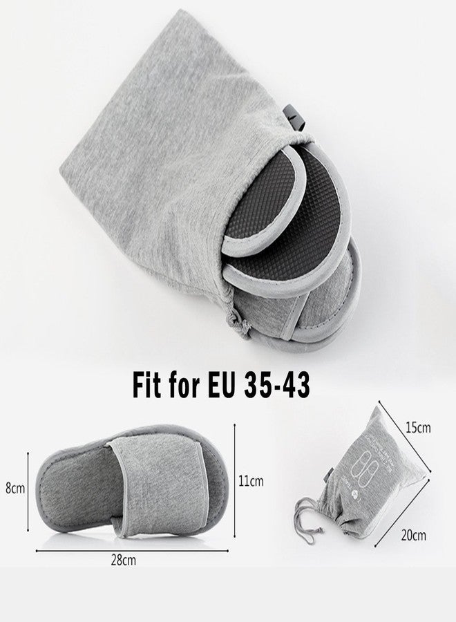 Comfysail Foldable Portable Slippers Washable Open Toe Towelling Slippers with Storage Bag for Spa Travel Hotel/Home Guest 34-43 - Image 3